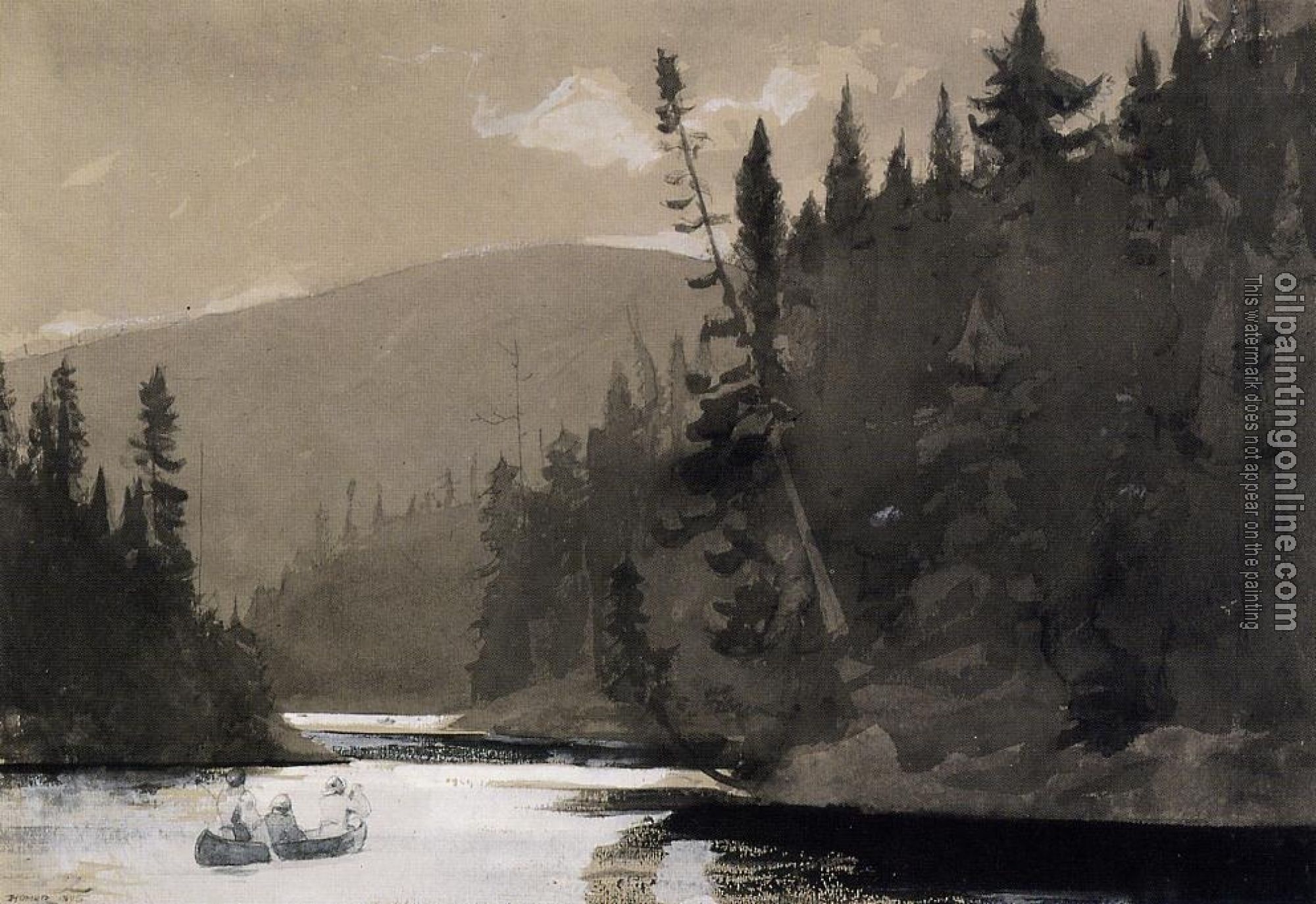 Homer, Winslow - Three Men in a Canoe